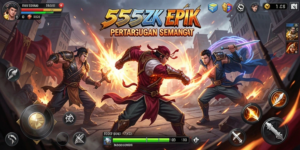 Screenshot gameplay <strong>555ZK</strong> menunjukkan pertarungan yang seru dan intens.