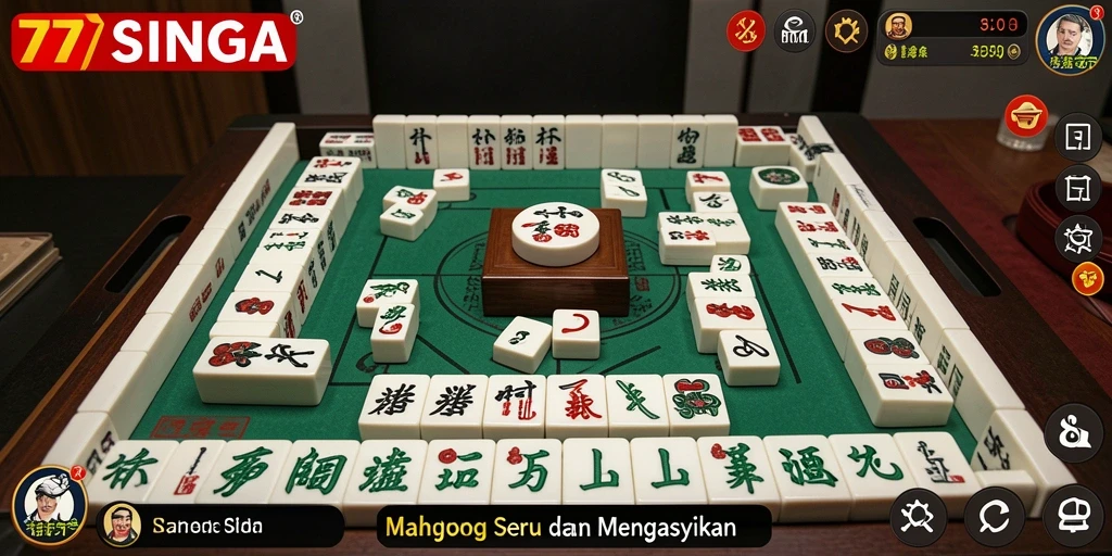 Tampilan gameplay seru dalam permainan Mahjong 77SINGA.
