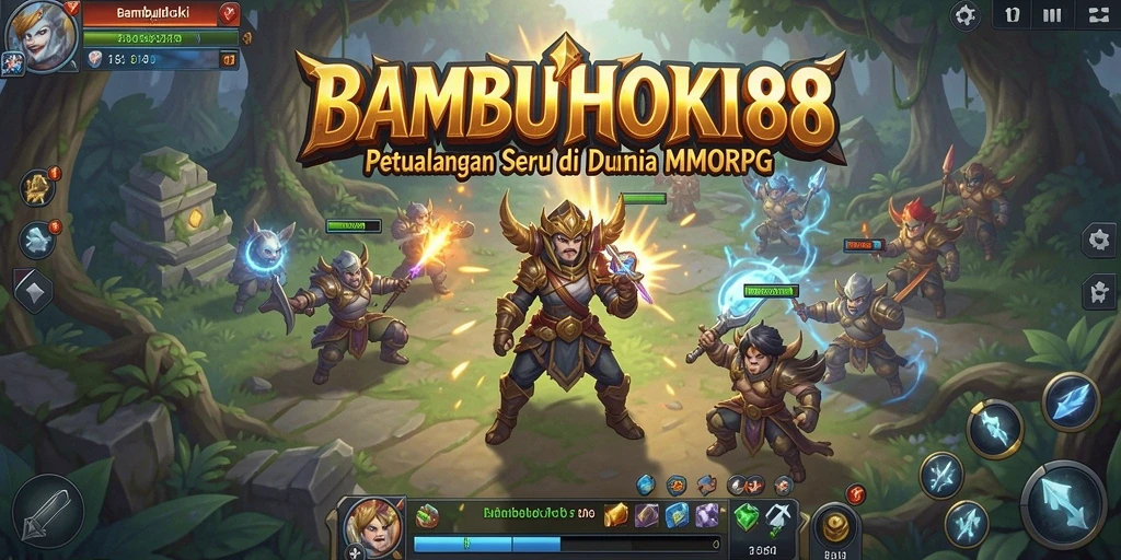 Tangkapan layar gameplay dari BAMBUHOKI88 menampilkan aksi petualangan yang dinamis.