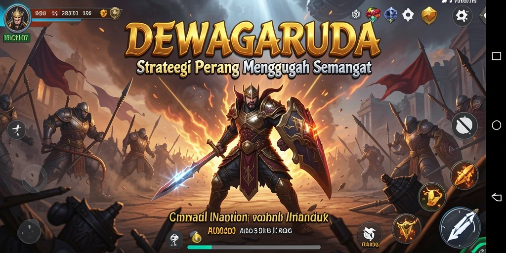 Screenshot gameplay DEWAGARUDA dengan aksi pertempuran strategis yang mendebarkan.
