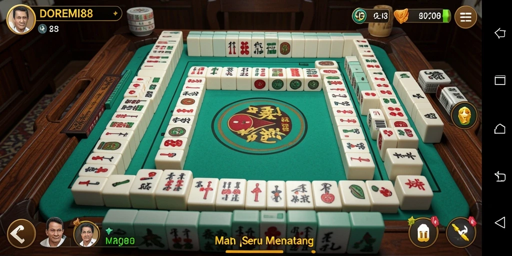 Tangkapan layar gameplay DOREMI88 yang menarik dan penuh strategi Mahjong.