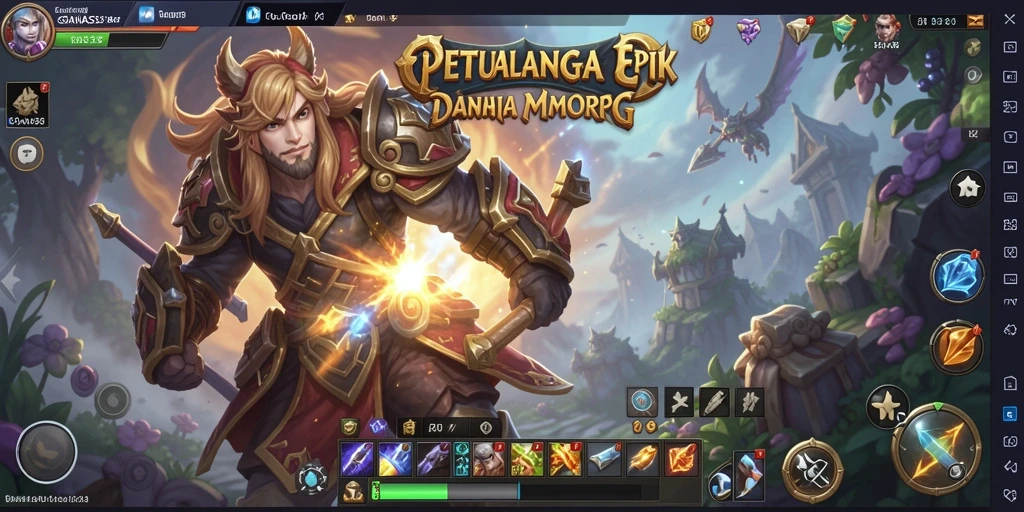 Screenshot gameplay <strong>GANAS33</strong> menampilkan pertarungan epik di dunia MMORPG.