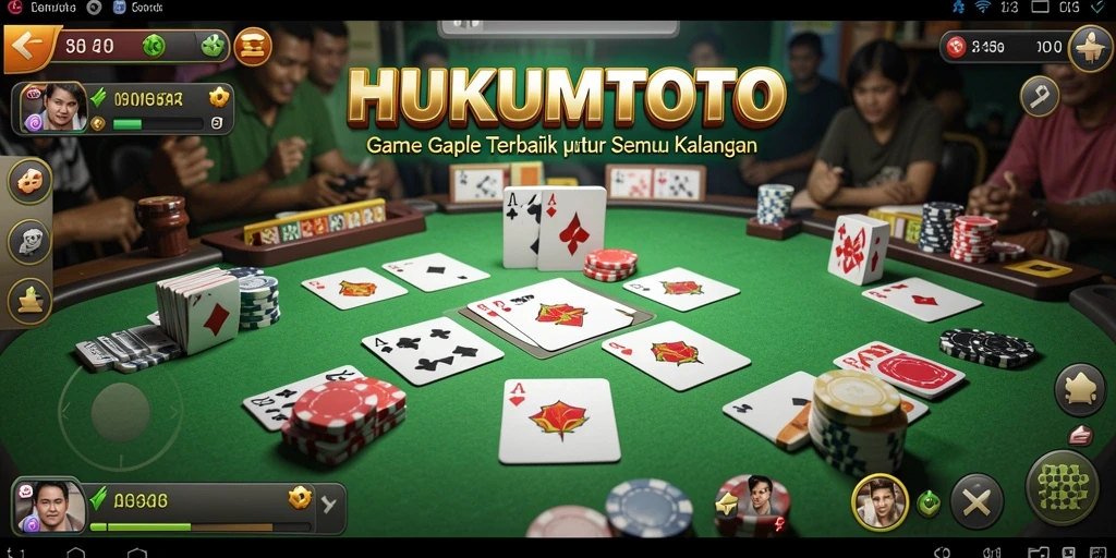 Screenshot gameplay HUKUMTOTO yang menampilkan serunya permainan Gaple.