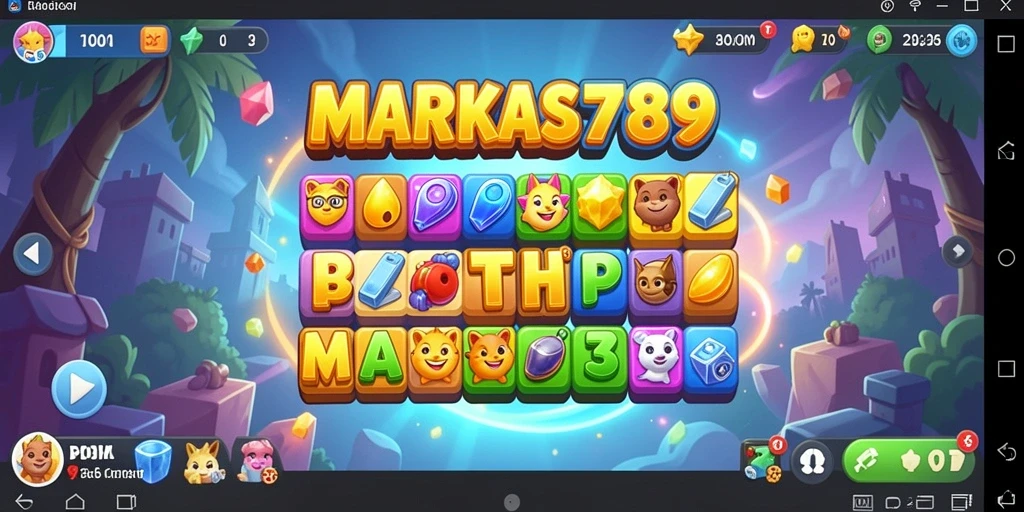 Tampilan gameplay seru dari MARKAS789 saat memasangkan permata.