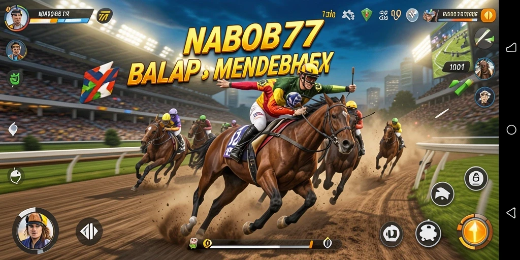 Tangkapan layar menampilkan aksi balapan cepat di NABOB77.