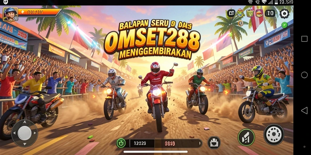 Tampilan gameplay balapan yang mendebarkan di OMSET288.