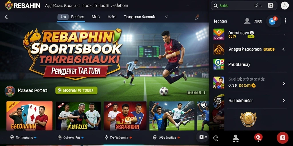 Screenshot gameplay REBAHIN yang menampilkan fitur taruhan olahraga.