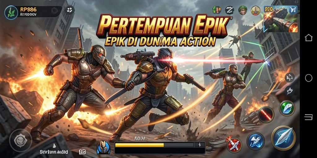 Tangkapan layar dari gameplay aksi mendebarkan di RP886.