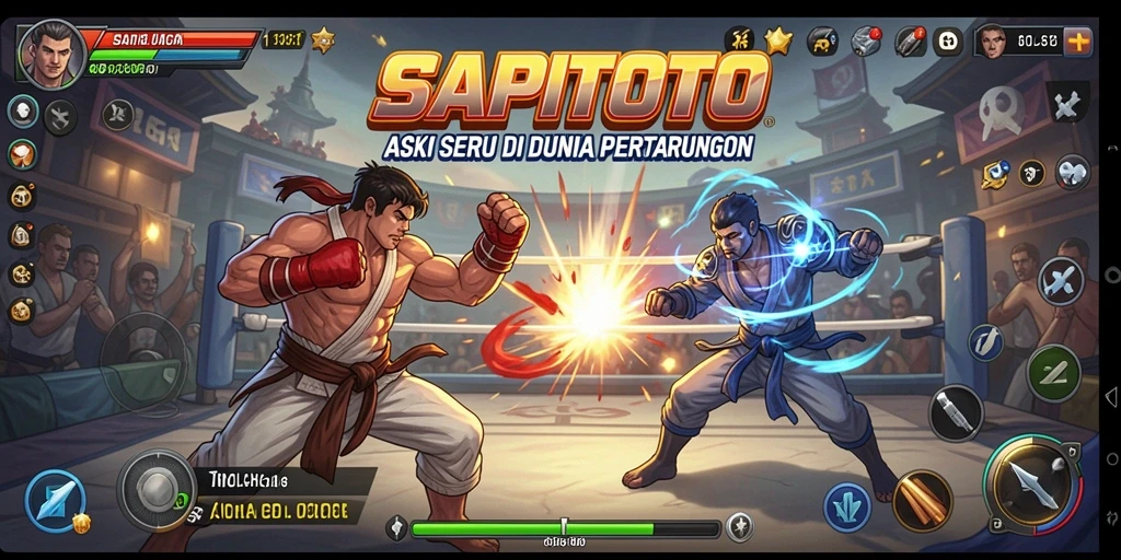 Screenshot menampilkan aksi seru di gameplay SAPITOTO dengan pertarungan intens.