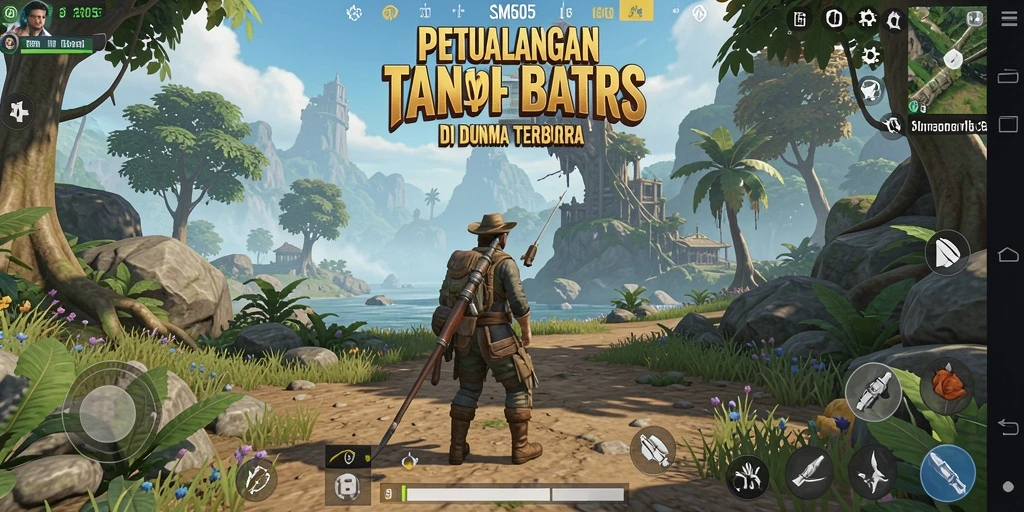 Tampilan menarik dari gameplay SM605 di dunia terbuka.