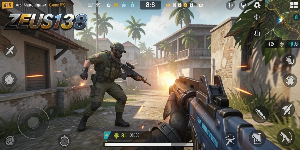 Gameplay menegangkan di ZEUS138 dengan aksi FPS intens.